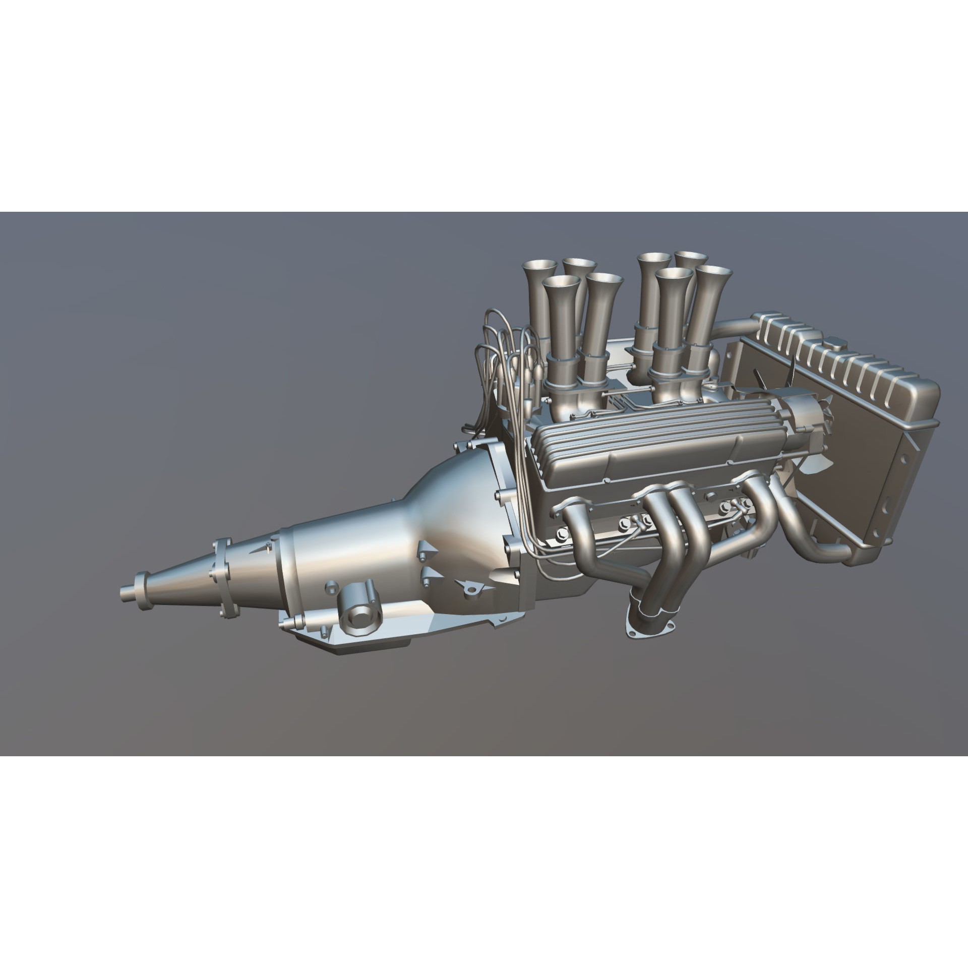 V8 HotRod Engine - Low-Poly Game-Ready 3D Model - View 64