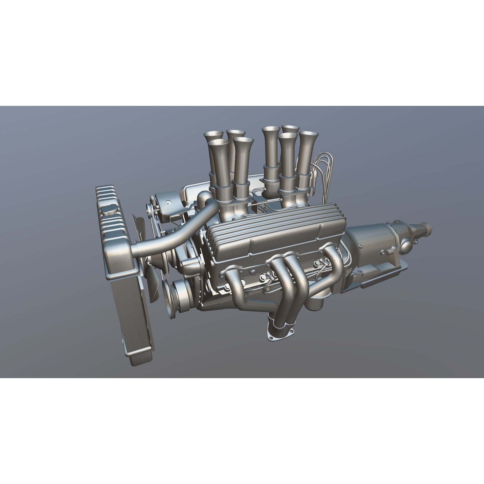 V8 HotRod Engine - Low-Poly Game-Ready 3D Model - View 65