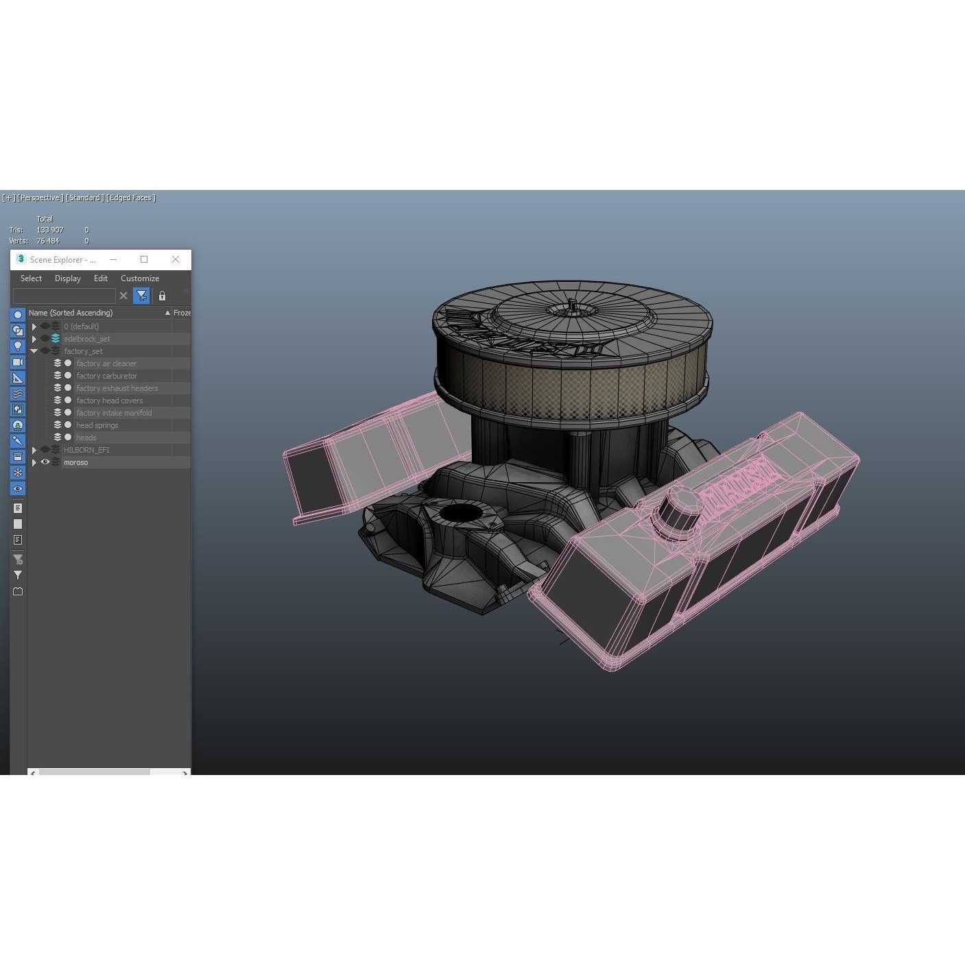 V8 HotRod Engine - Low-Poly Game-Ready 3D Model - View 68