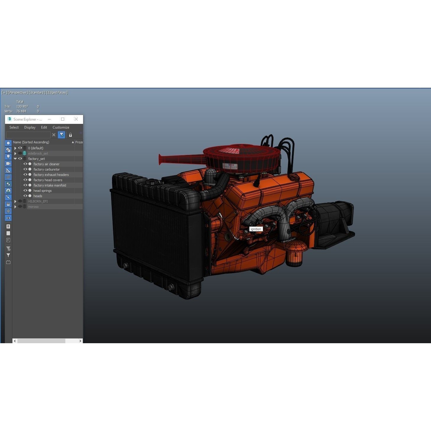 V8 HotRod Engine - Low-Poly Game-Ready 3D Model - View 69