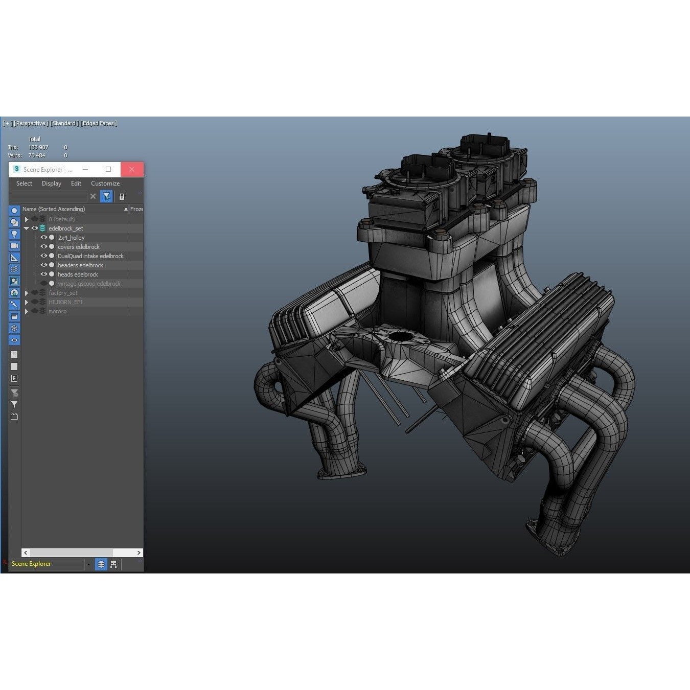 V8 HotRod Engine - Low-Poly Game-Ready 3D Model - View 73