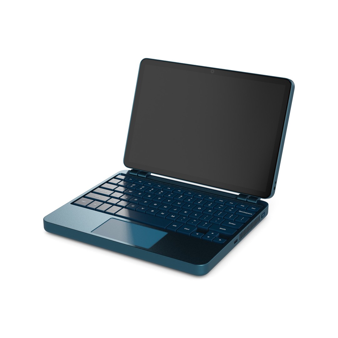 Laptop 3D Model – Compact Metallic Blue Design with PBR Textures