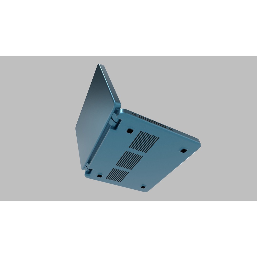 Laptop 3D Model – Compact Metallic Blue Design with PBR Textures - View 15