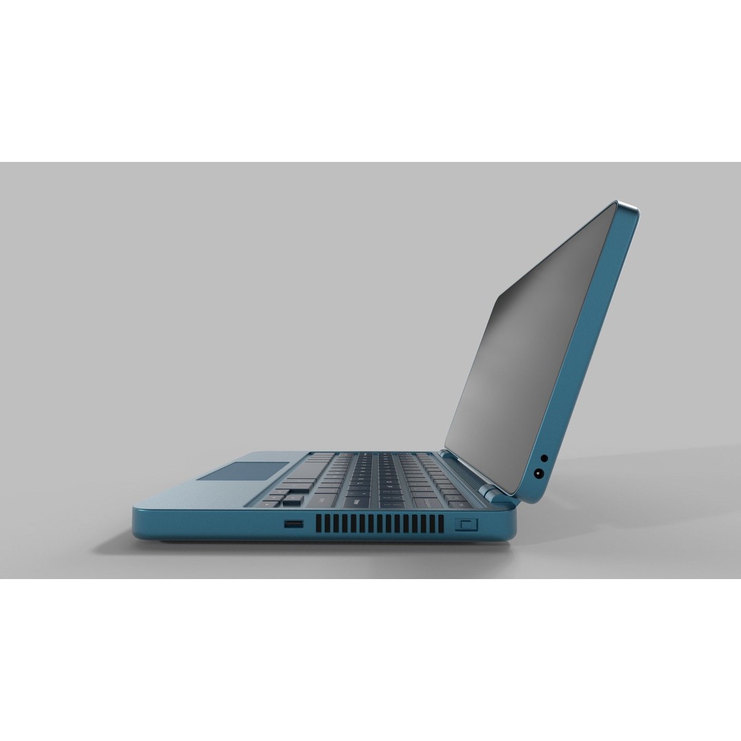 Laptop 3D Model – Compact Metallic Blue Design with PBR Textures - View 3