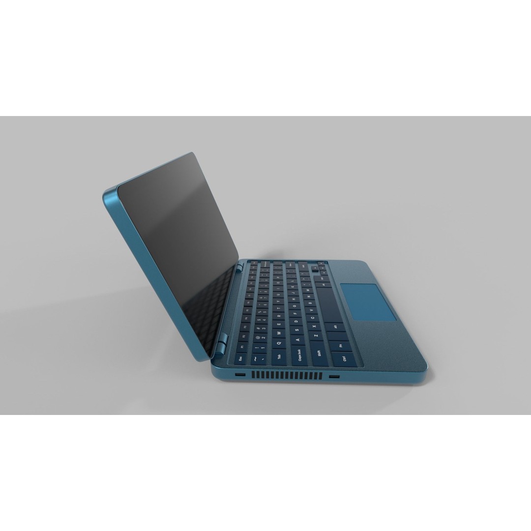 Laptop 3D Model – Compact Metallic Blue Design with PBR Textures - View 6