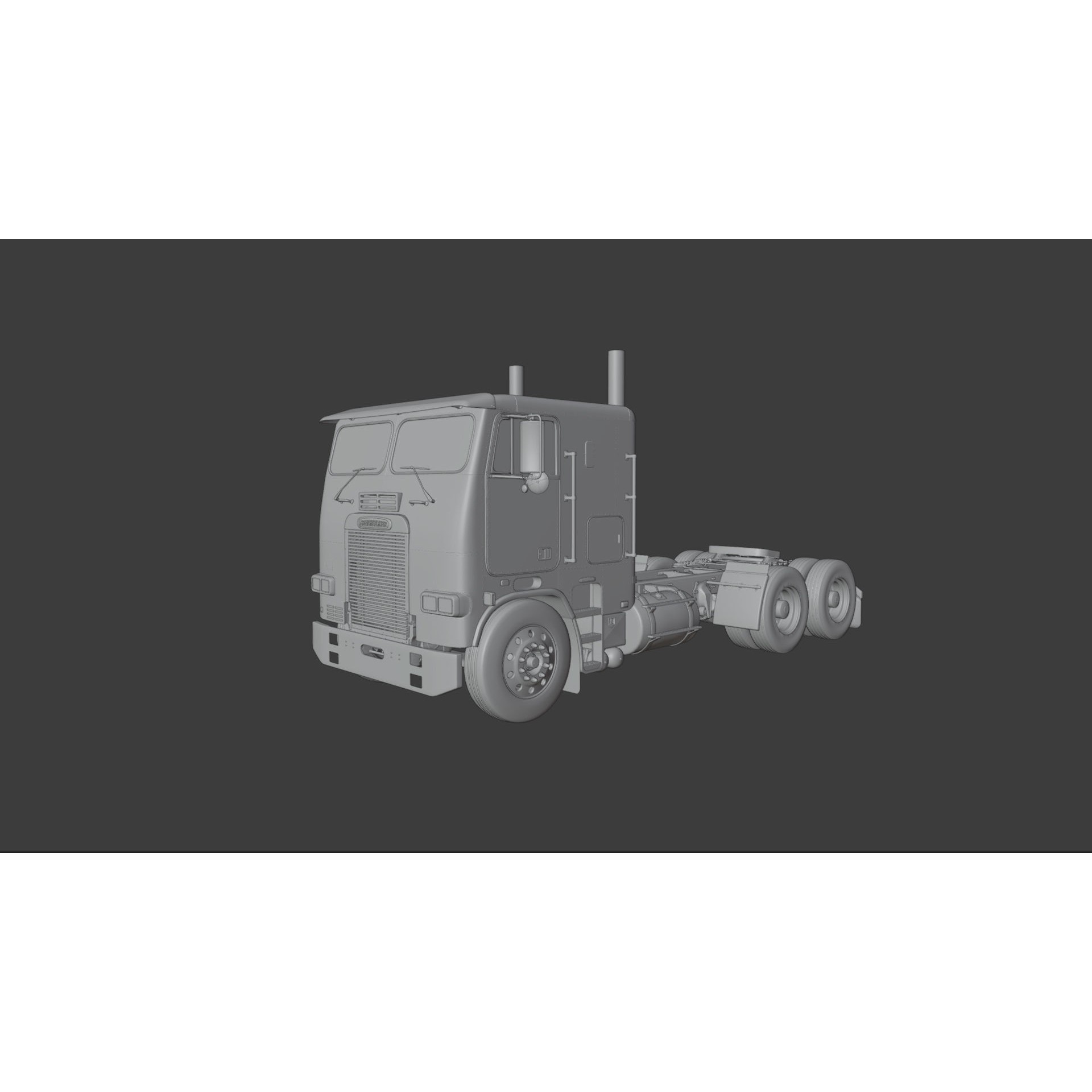 Freightliner FLT Cabover Semi Truck - Low-Poly Game-Ready 3D Model - View 15