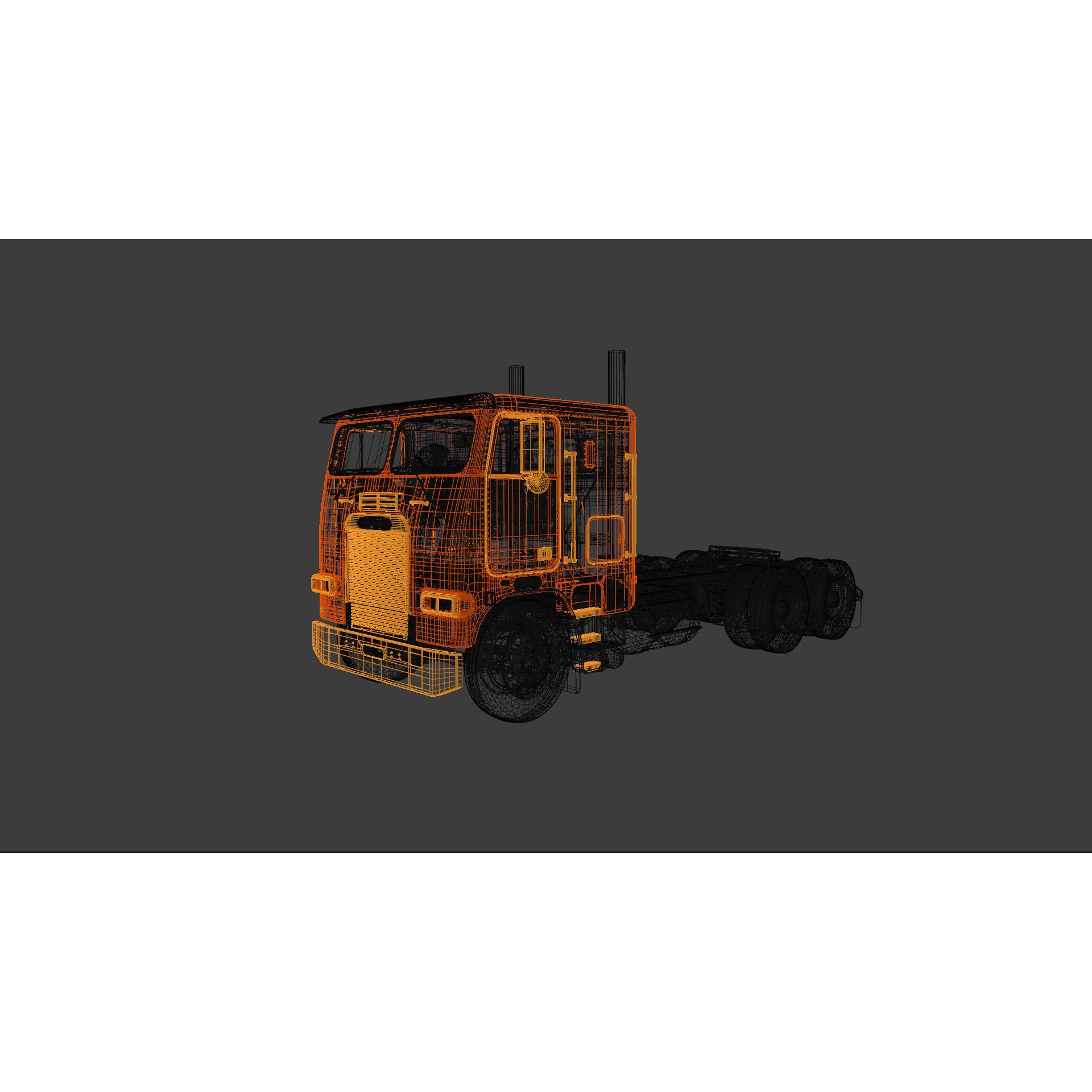 Freightliner FLT Cabover Semi Truck - Low-Poly Game-Ready 3D Model - View 16
