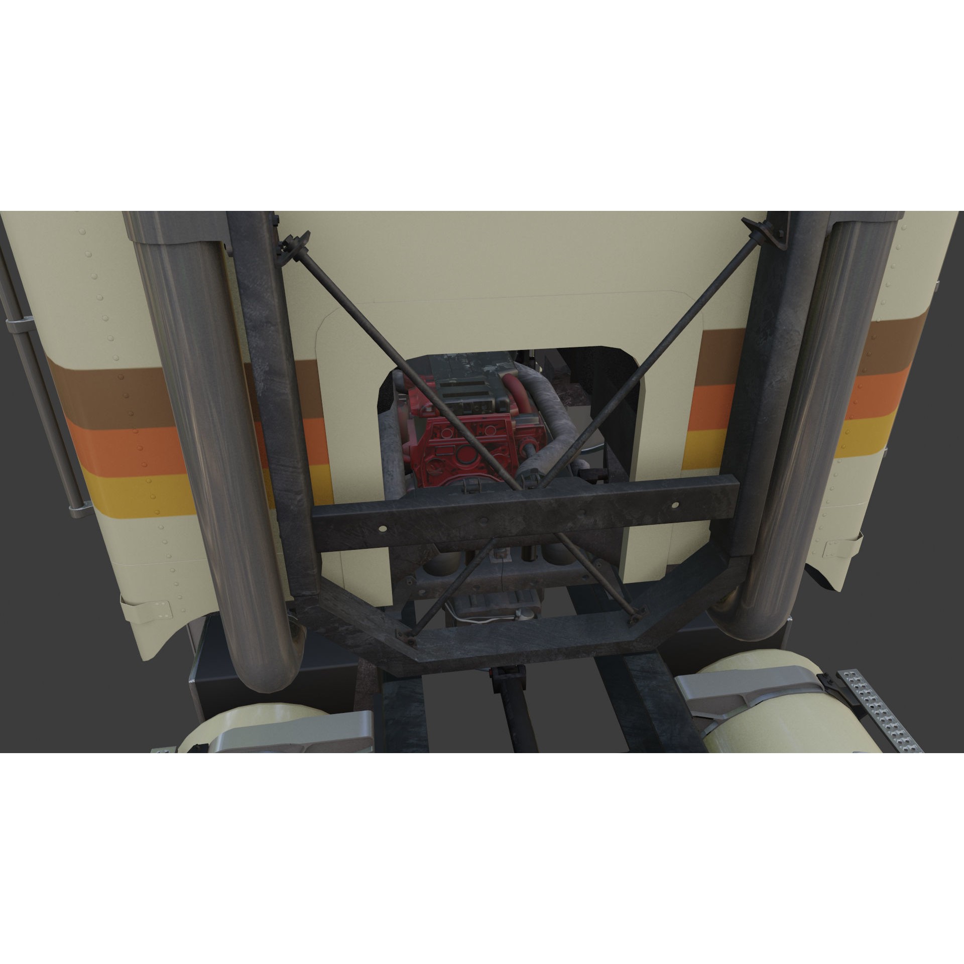 Freightliner FLT Cabover Semi Truck - Low-Poly Game-Ready 3D Model - View 17