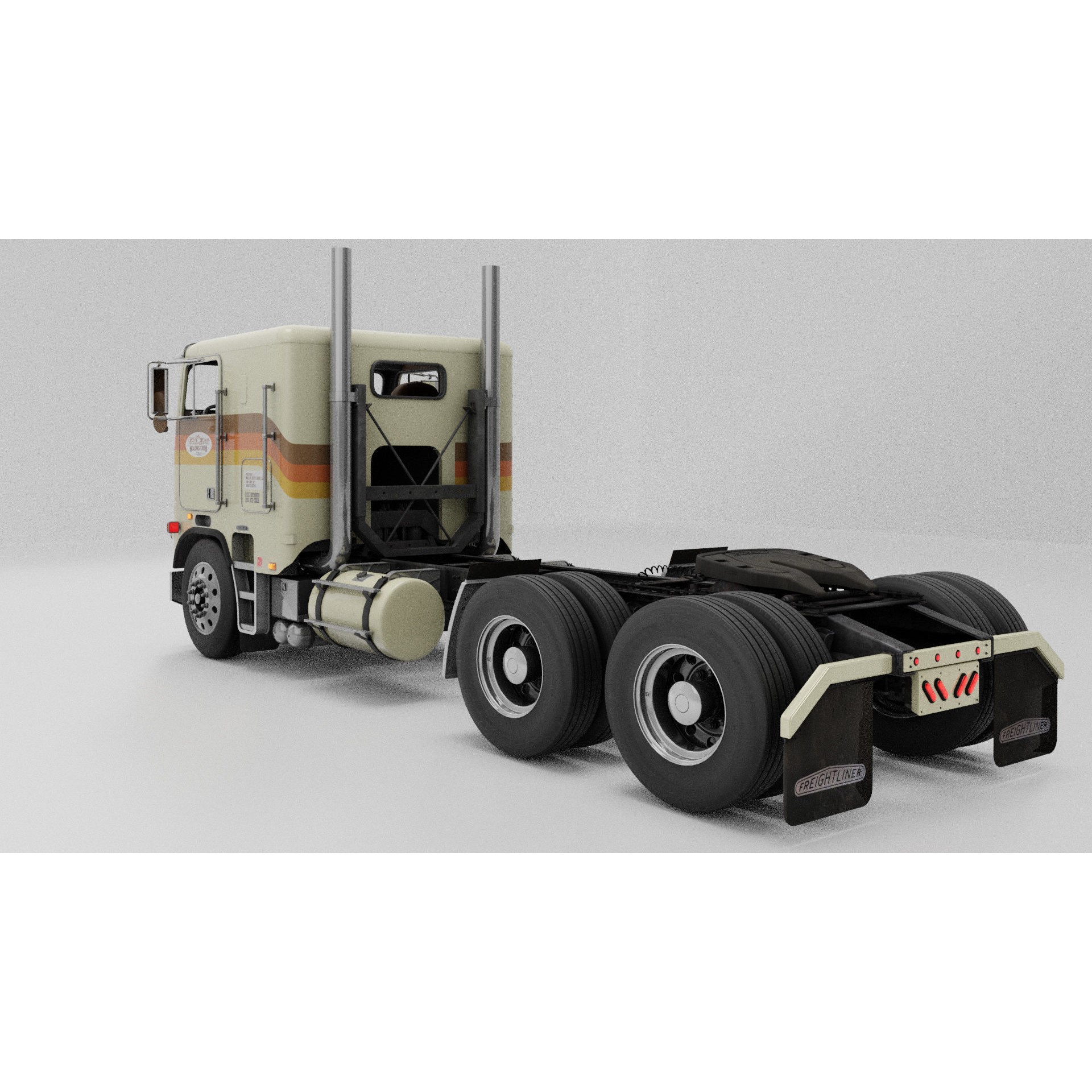 Freightliner FLT Cabover Semi Truck - Low-Poly Game-Ready 3D Model - View 4