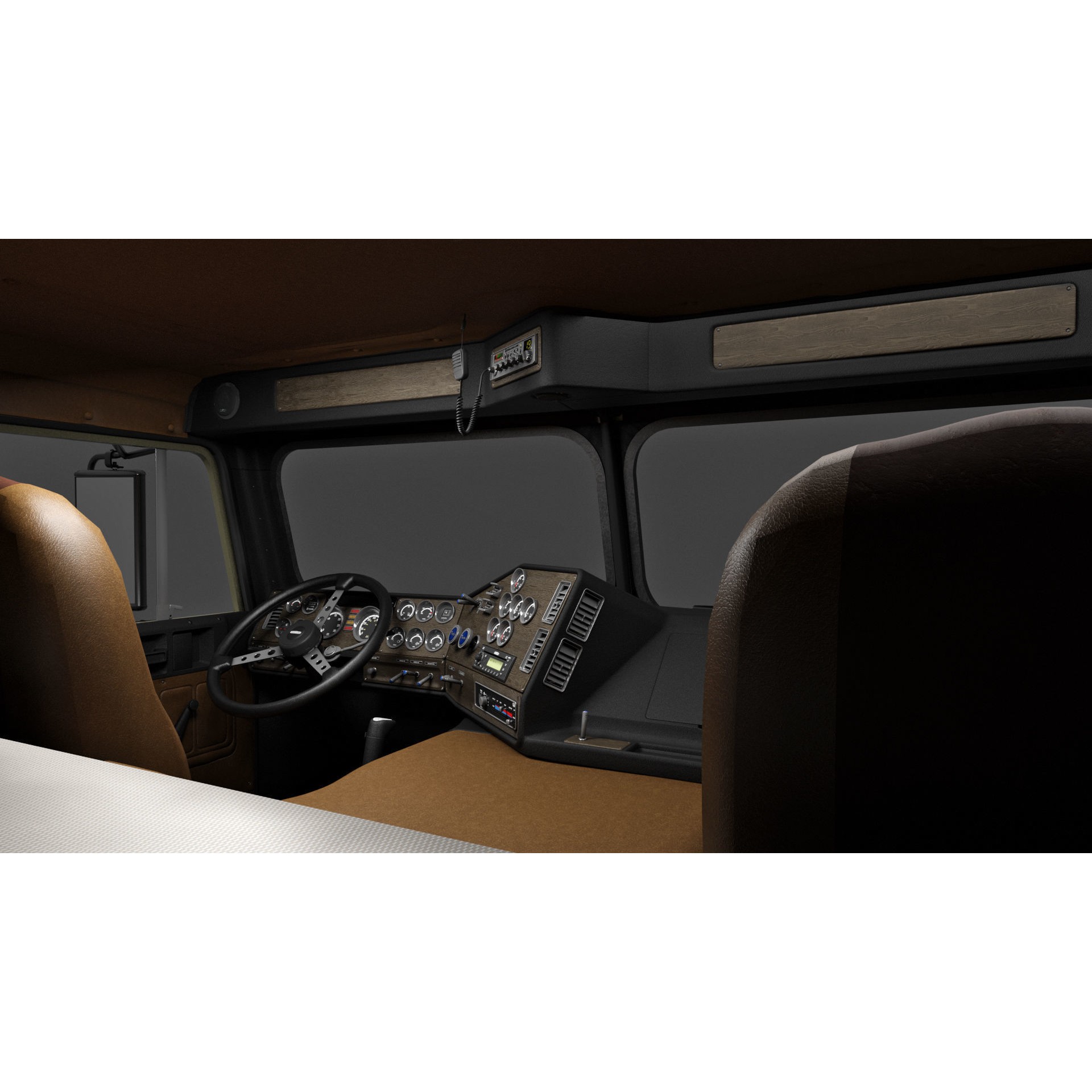 Freightliner FLT Cabover Semi Truck - Low-Poly Game-Ready 3D Model - View 7