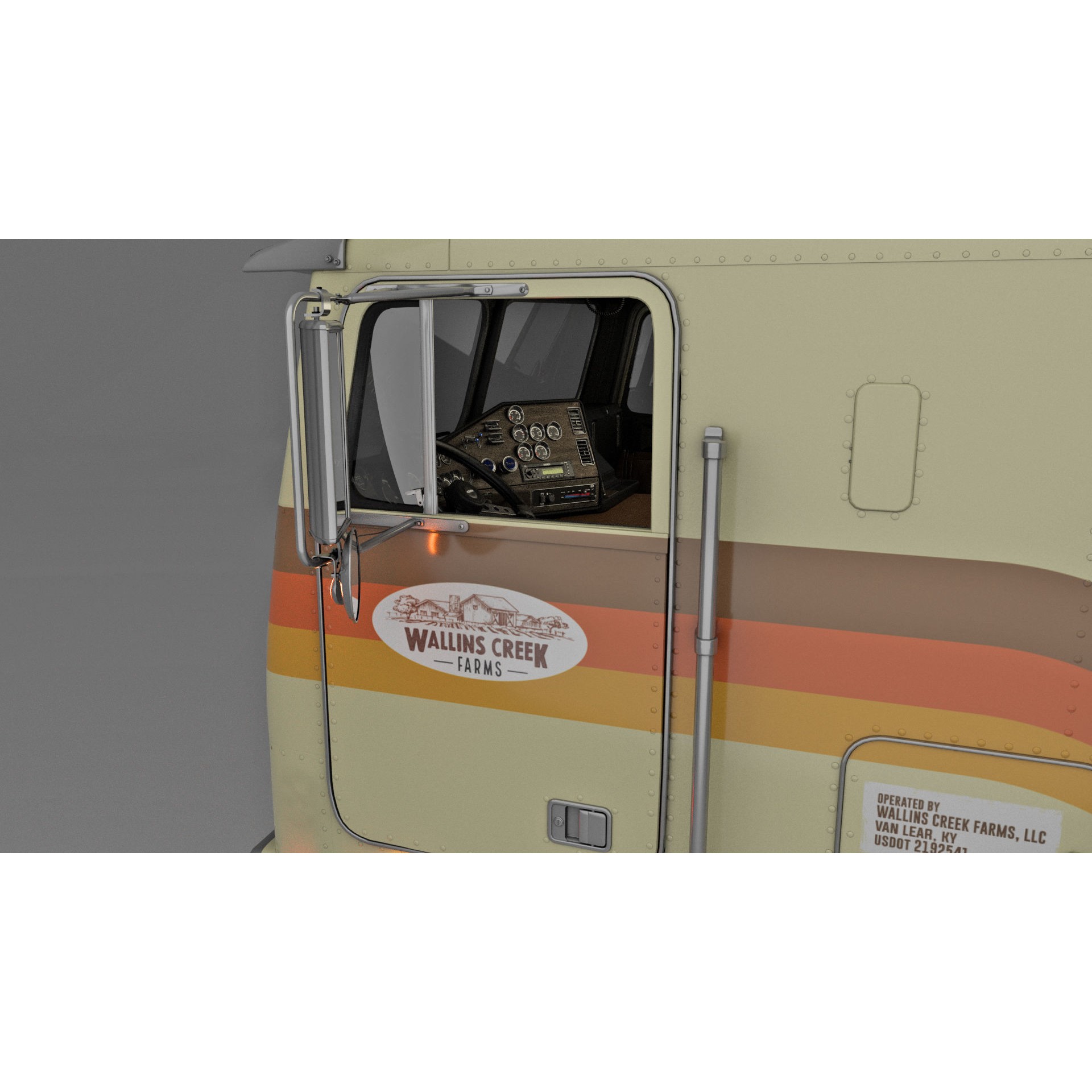 Freightliner FLT Cabover Semi Truck - Low-Poly Game-Ready 3D Model - View 8