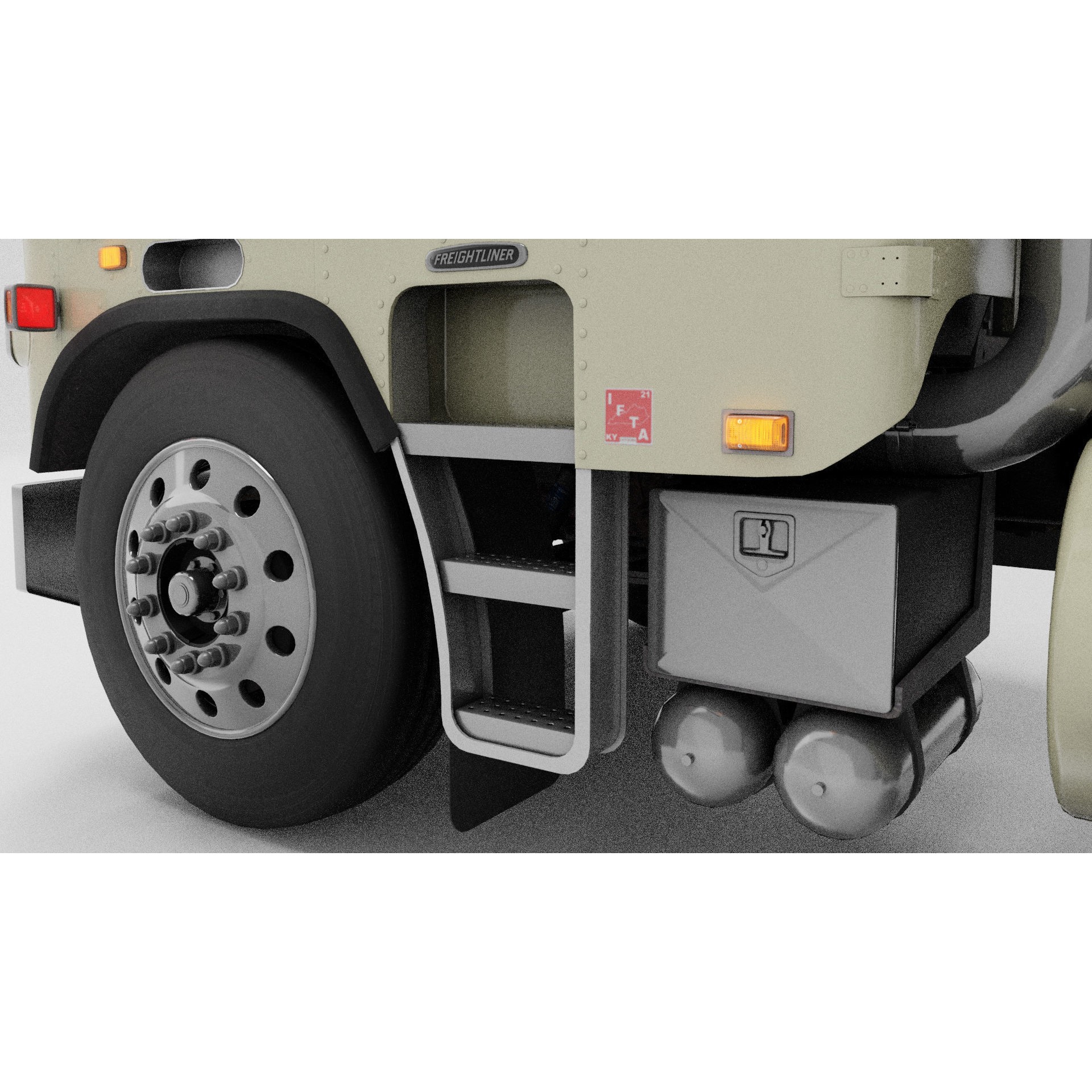 Freightliner FLT Cabover Semi Truck - Low-Poly Game-Ready 3D Model - View 9