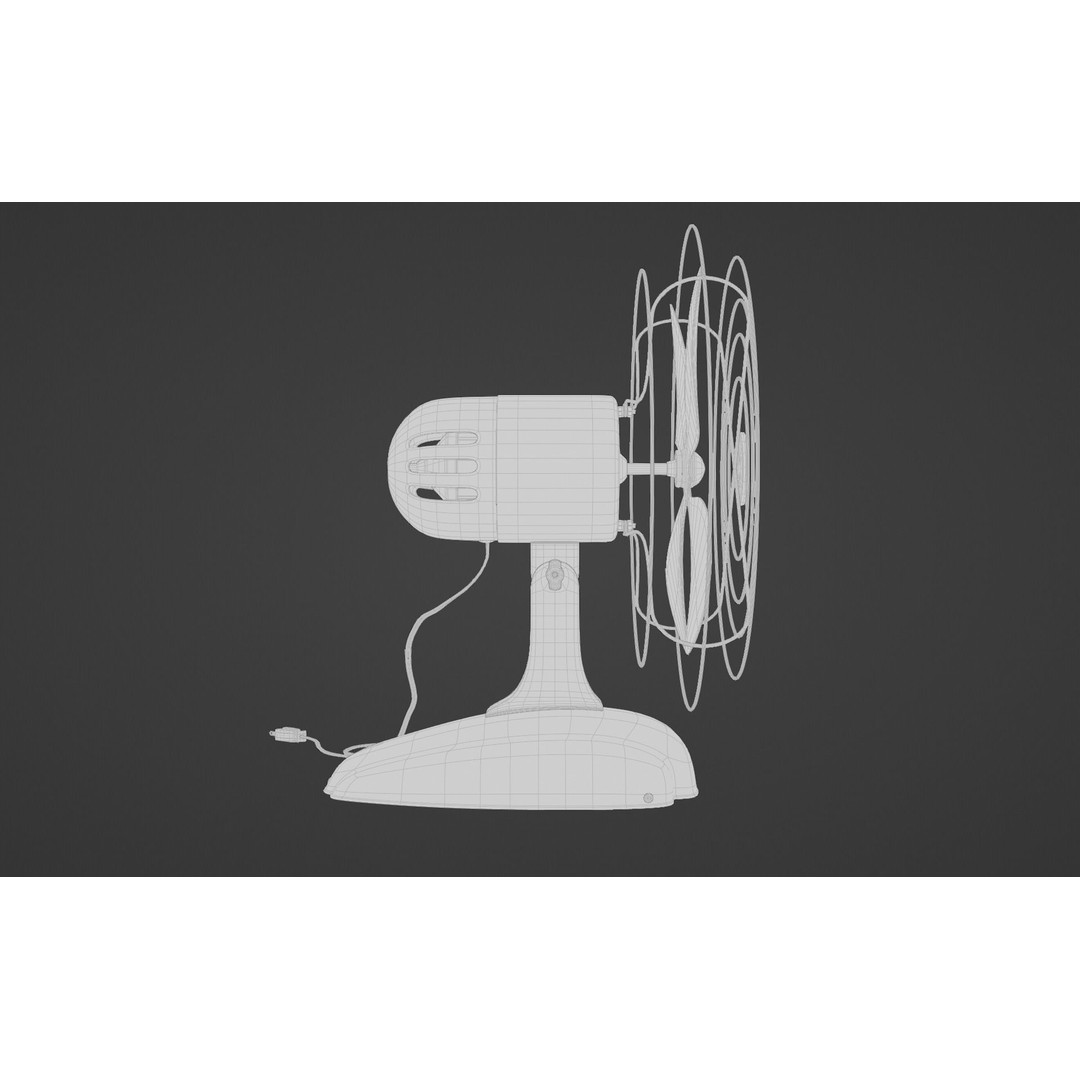 Old Electric Fan 3D Model – Vintage Design, PBR Textures, FBX
