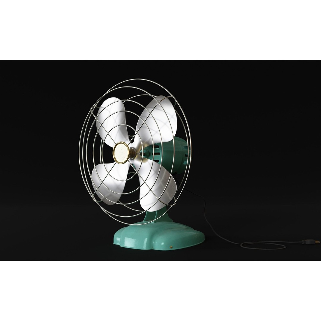 Old Electric Fan 3D Model – Vintage Design, PBR Textures, FBX - View 10