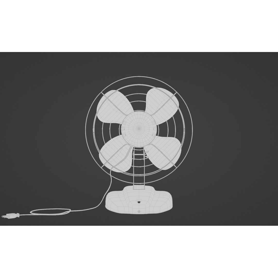 Old Electric Fan 3D Model – Vintage Design, PBR Textures, FBX - View 14