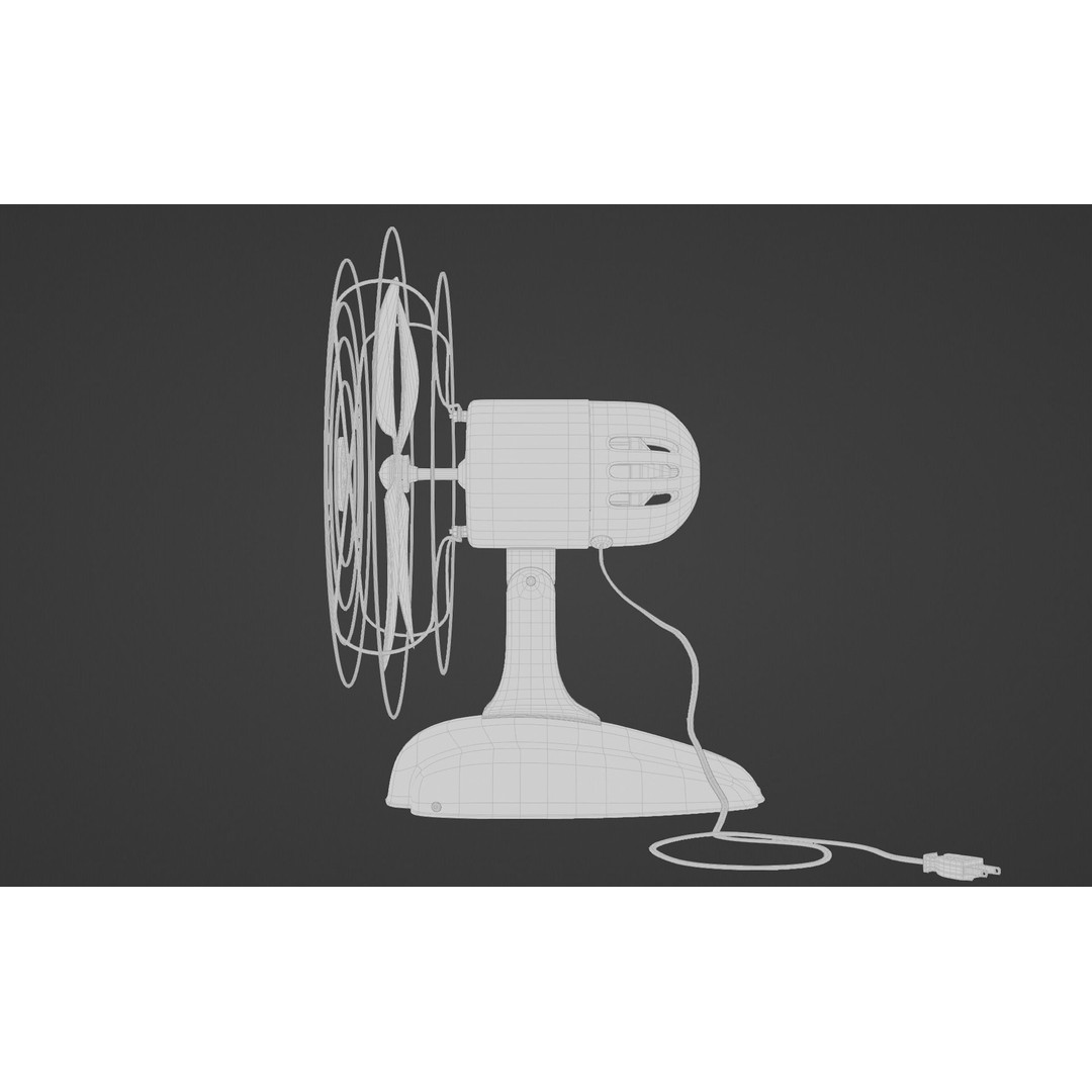 Old Electric Fan 3D Model – Vintage Design, PBR Textures, FBX - View 16