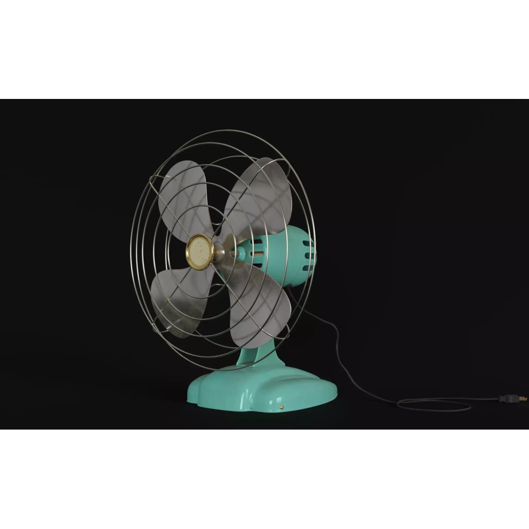 Old Electric Fan 3D Model – Vintage Design, PBR Textures, FBX - View 2