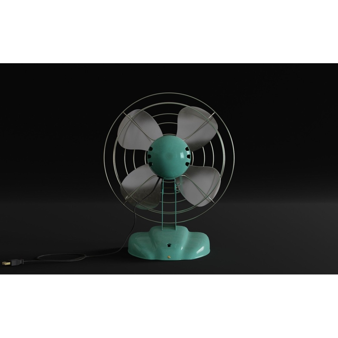 Old Electric Fan 3D Model – Vintage Design, PBR Textures, FBX - View 5
