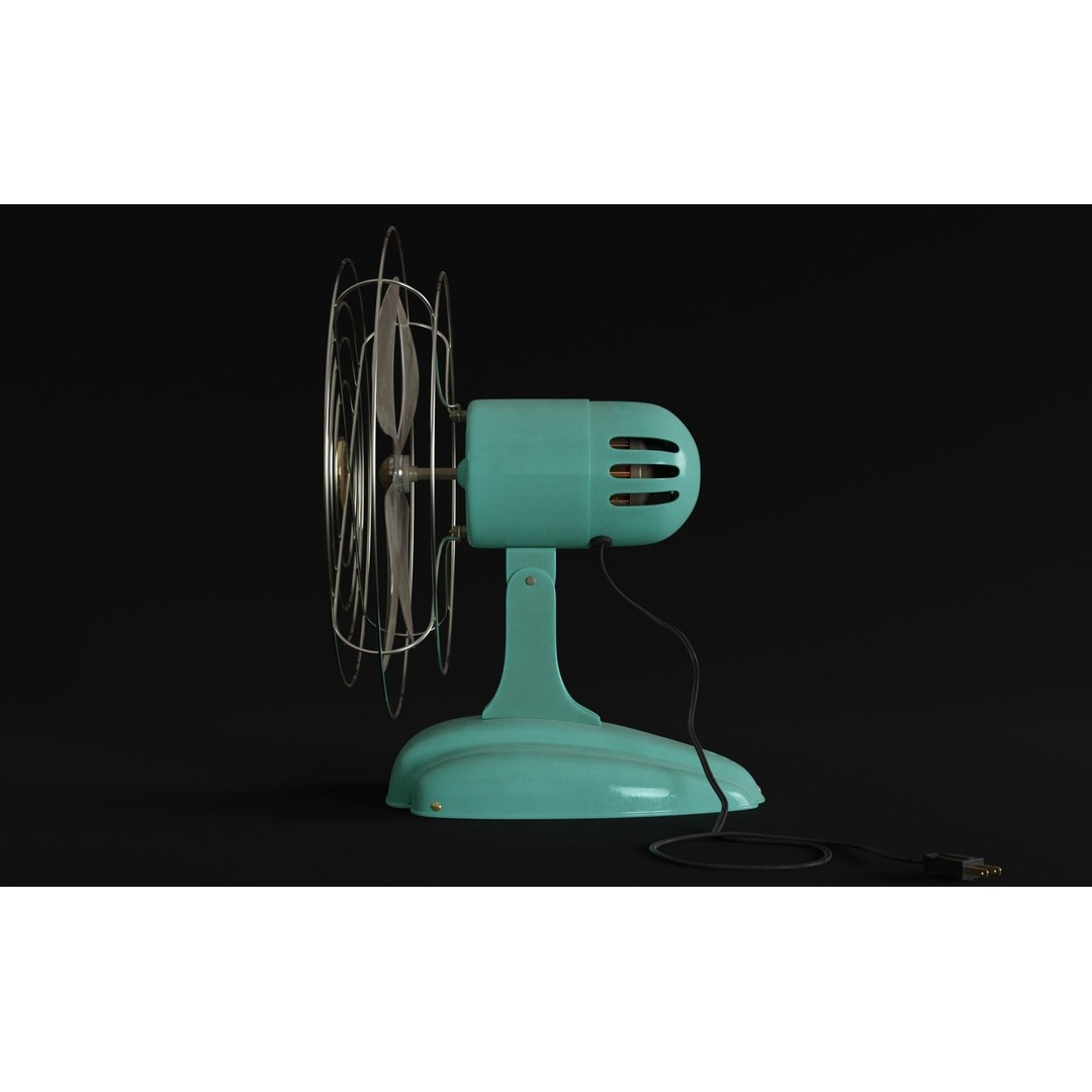 Old Electric Fan 3D Model – Vintage Design, PBR Textures, FBX - View 7