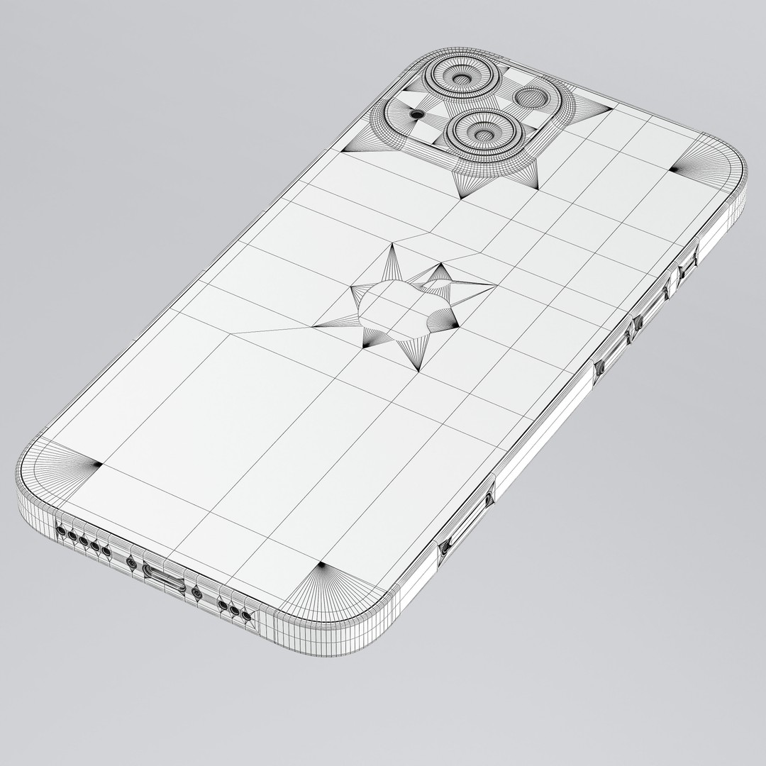 iPhone 13 3D Model – Realistic Polygon Mesh with PBR Textures - View 9