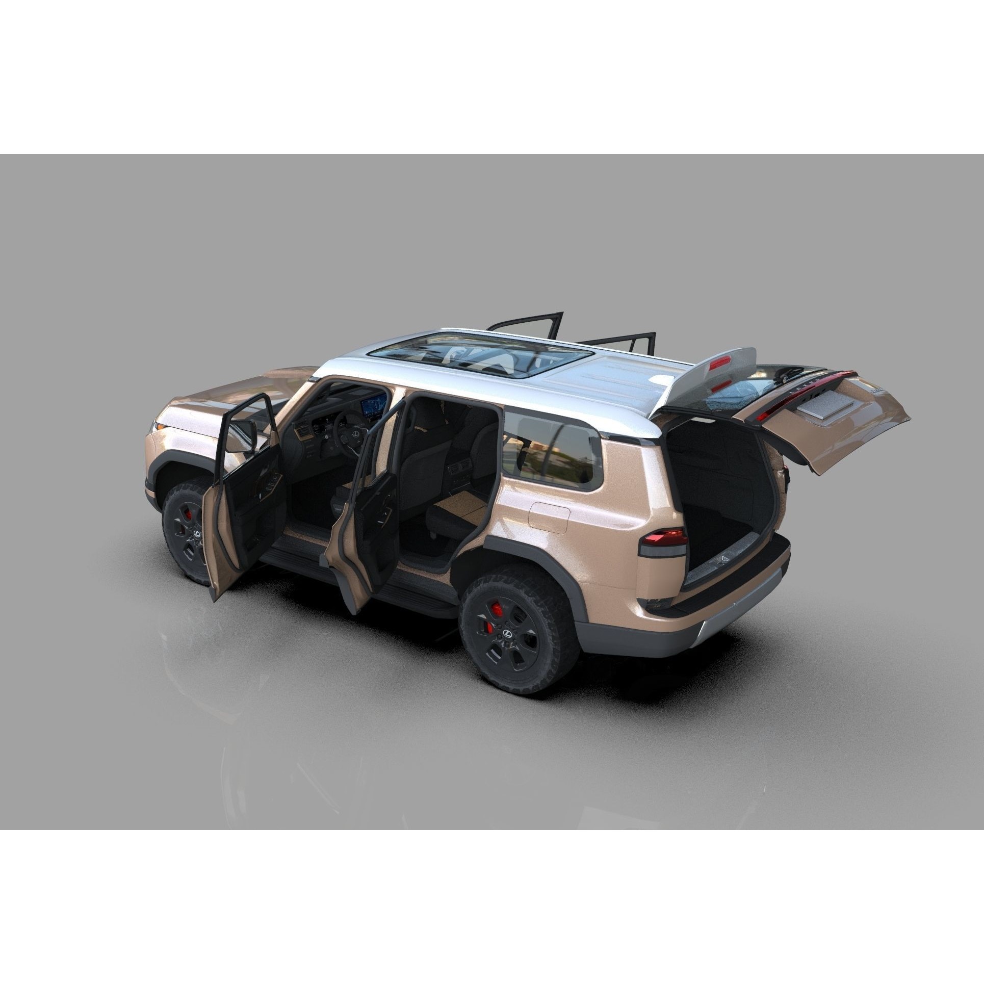 Lexus GX 2024 - High-Poly Interior 3D Model - View 13