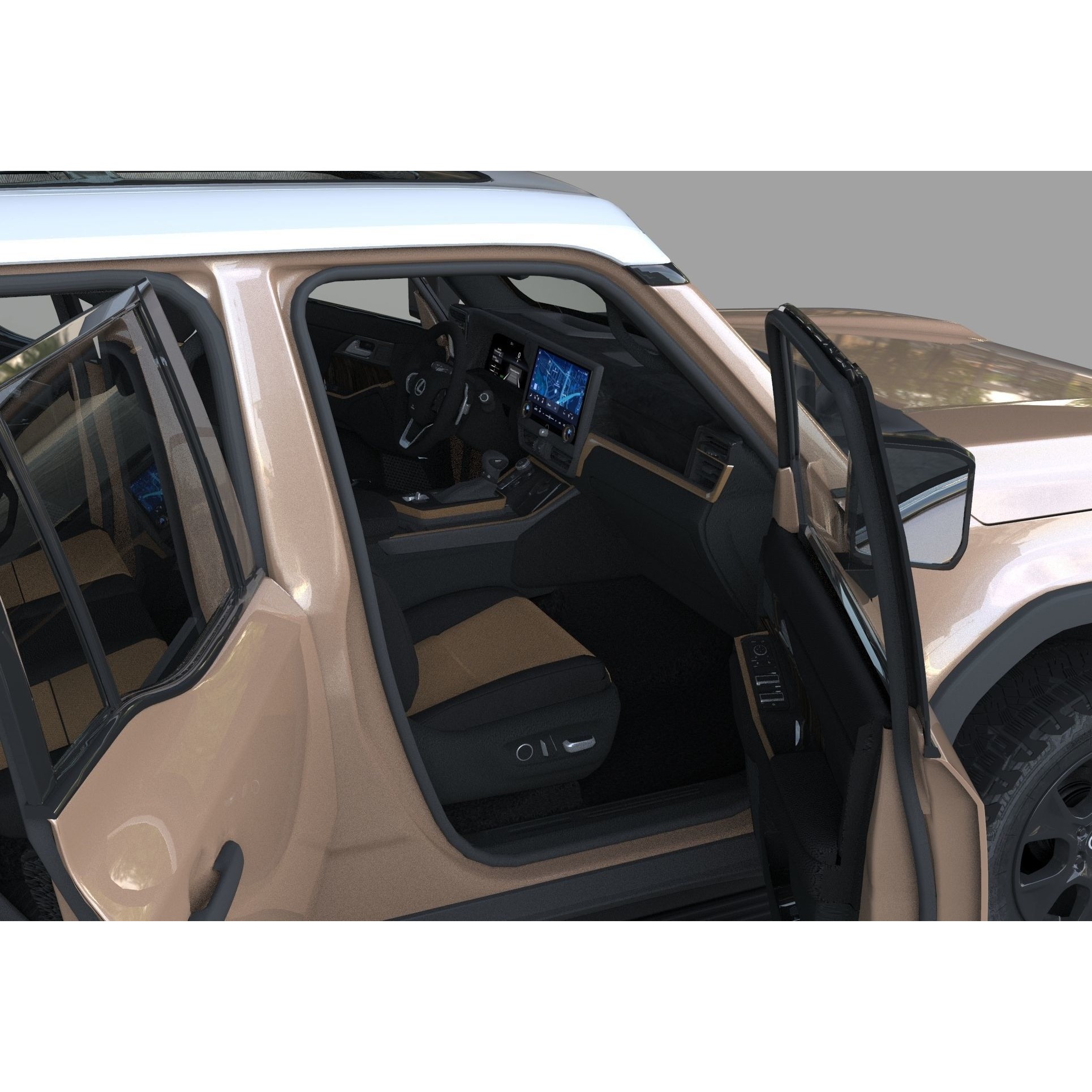 Lexus GX 2024 - High-Poly Interior 3D Model - View 17