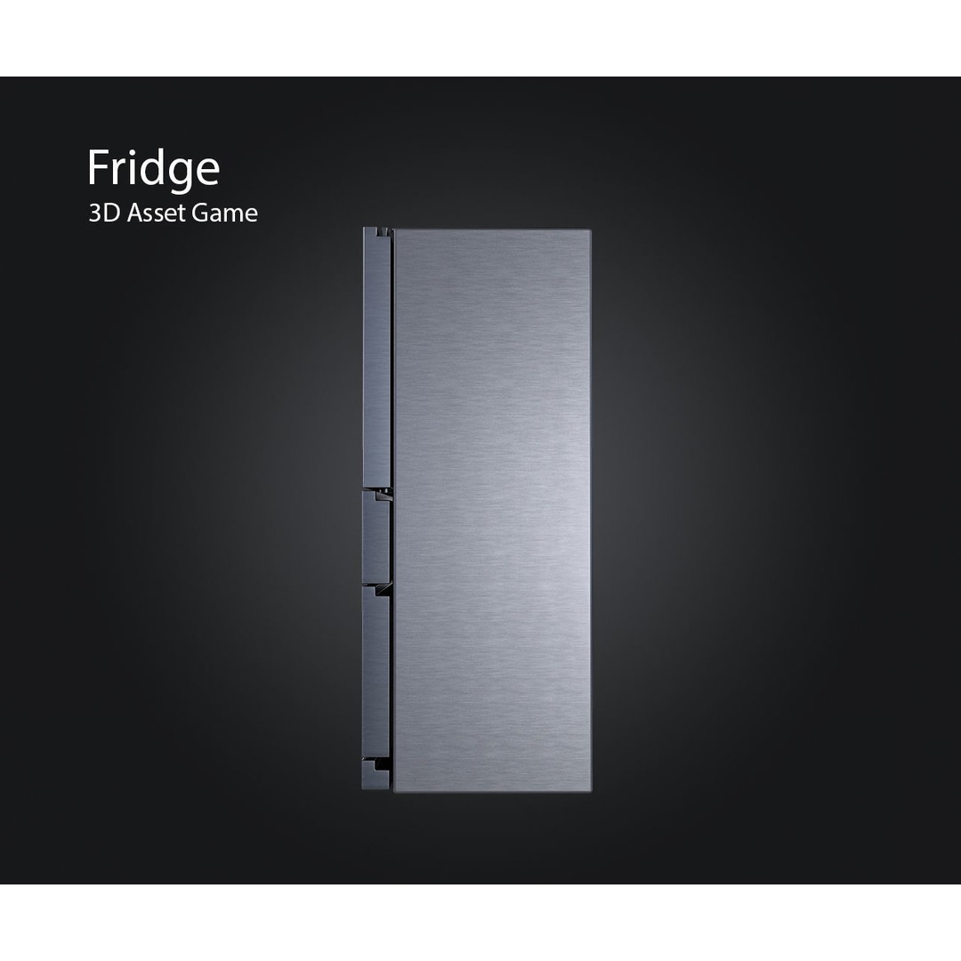 Fridge 3D Model – Low Poly Kitchen Asset, PBR, FBX, OBJ - View 7