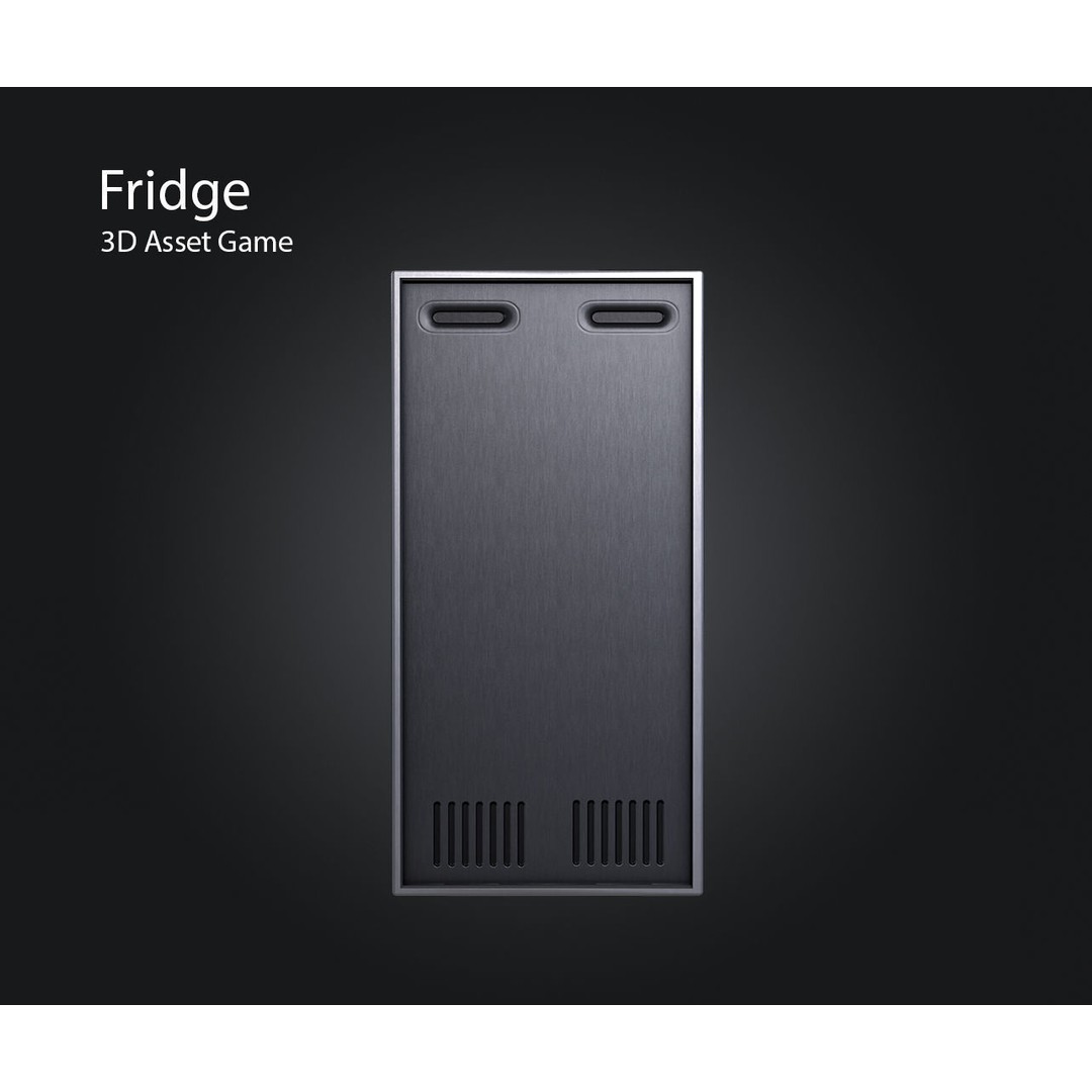 Fridge 3D Model – Low Poly Kitchen Asset, PBR, FBX, OBJ - View 8