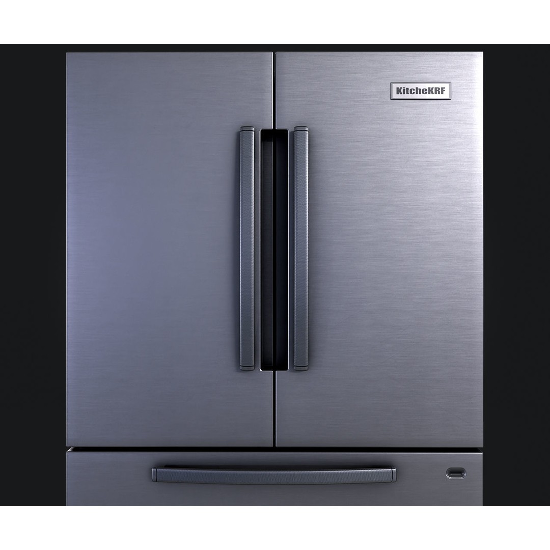 Fridge 3D Model – Low Poly Kitchen Asset, PBR, FBX, OBJ - View 9