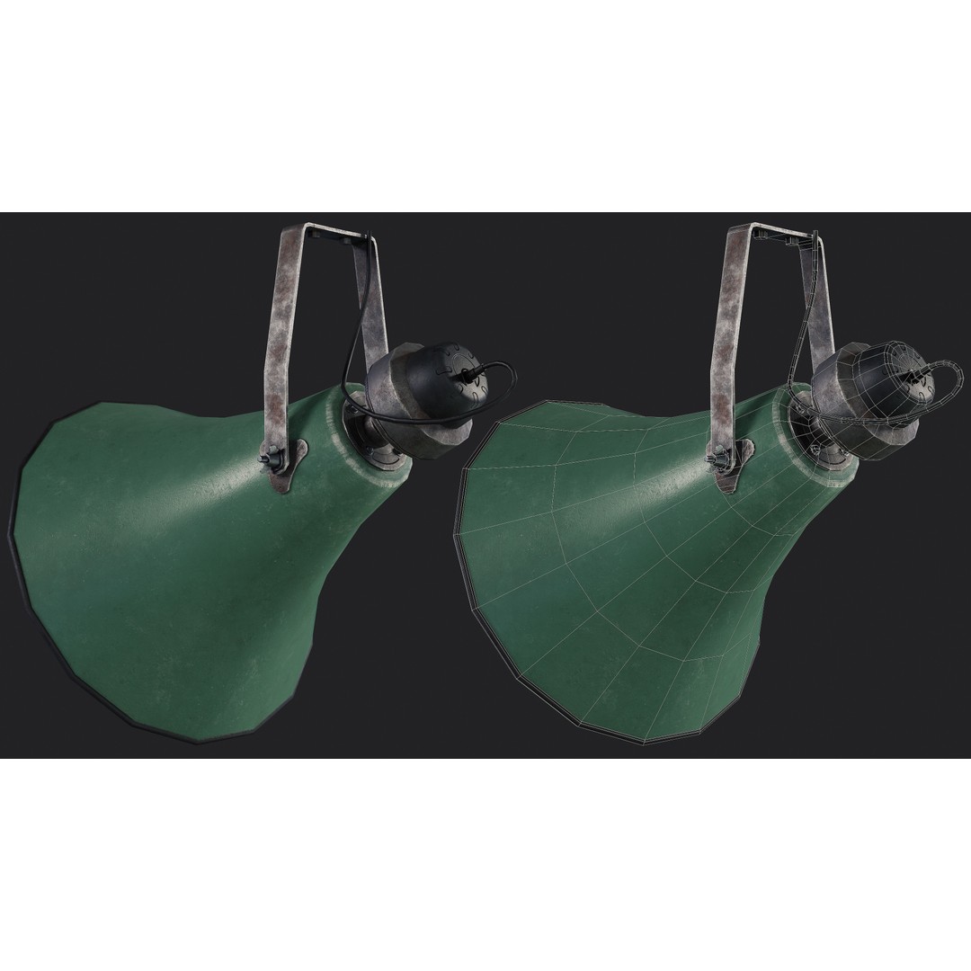Old Military Horn Speaker 3D Model – Low Poly PBR Asset, FBX, OBJ - View 5