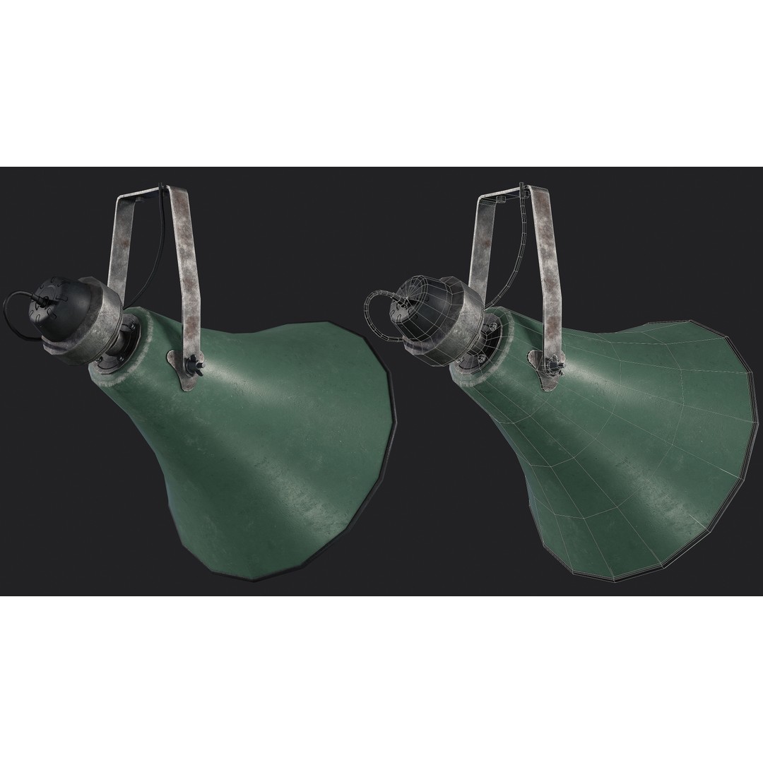 Old Military Horn Speaker 3D Model – Low Poly PBR Asset, FBX, OBJ - View 6