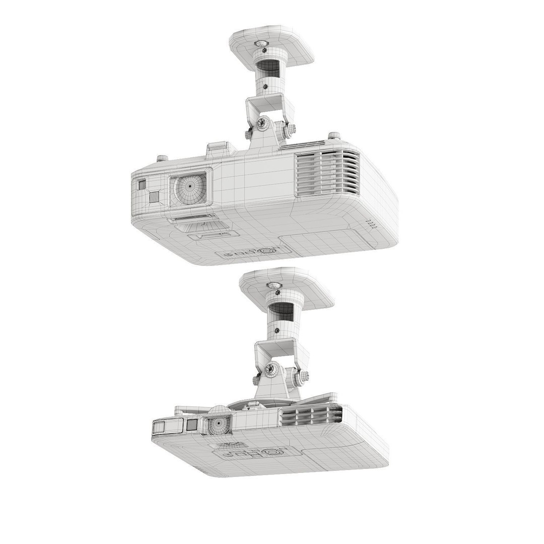 Epson Projectors 3D Model – Realistic Projection Setup with Screens