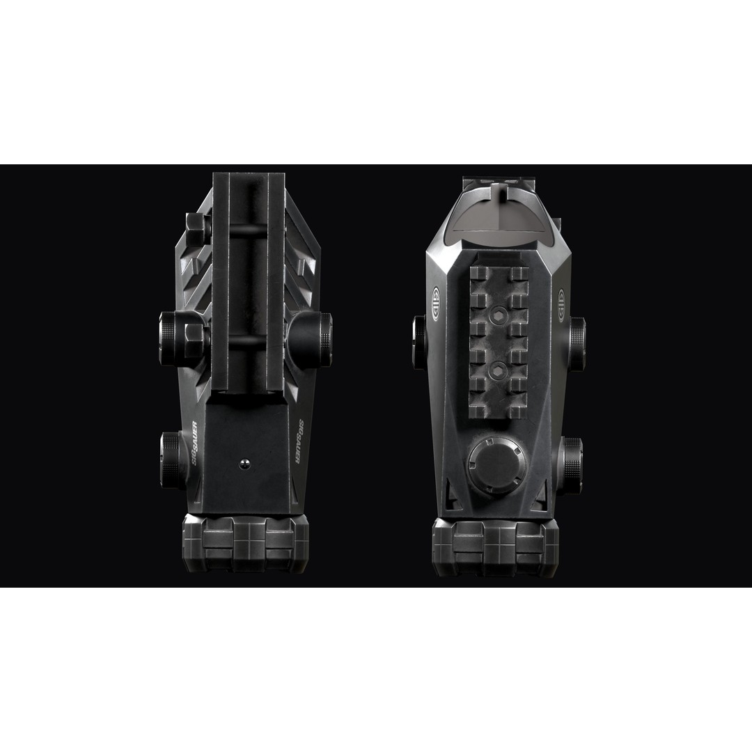 Sig Sauer BRAVO4 3D Model – Low Poly Tactical Rifle Scope, FBX - View 15