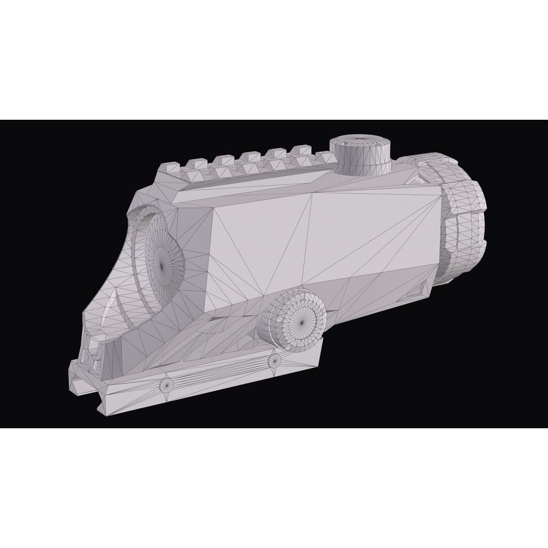 Sig Sauer BRAVO4 3D Model – Low Poly Tactical Rifle Scope, FBX - View 16