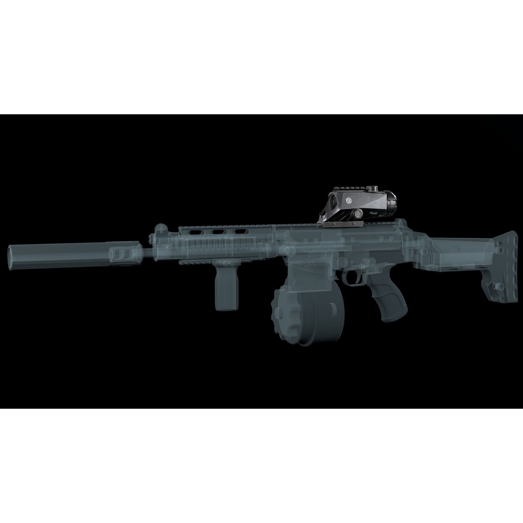 Sig Sauer BRAVO4 3D Model – Low Poly Tactical Rifle Scope, FBX - View 4