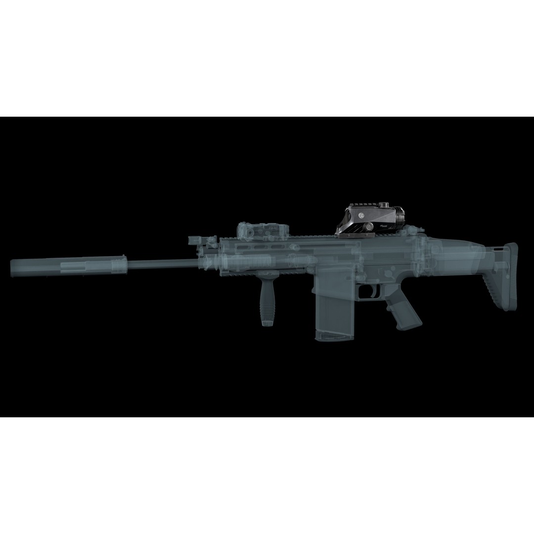 Sig Sauer BRAVO4 3D Model – Low Poly Tactical Rifle Scope, FBX - View 5