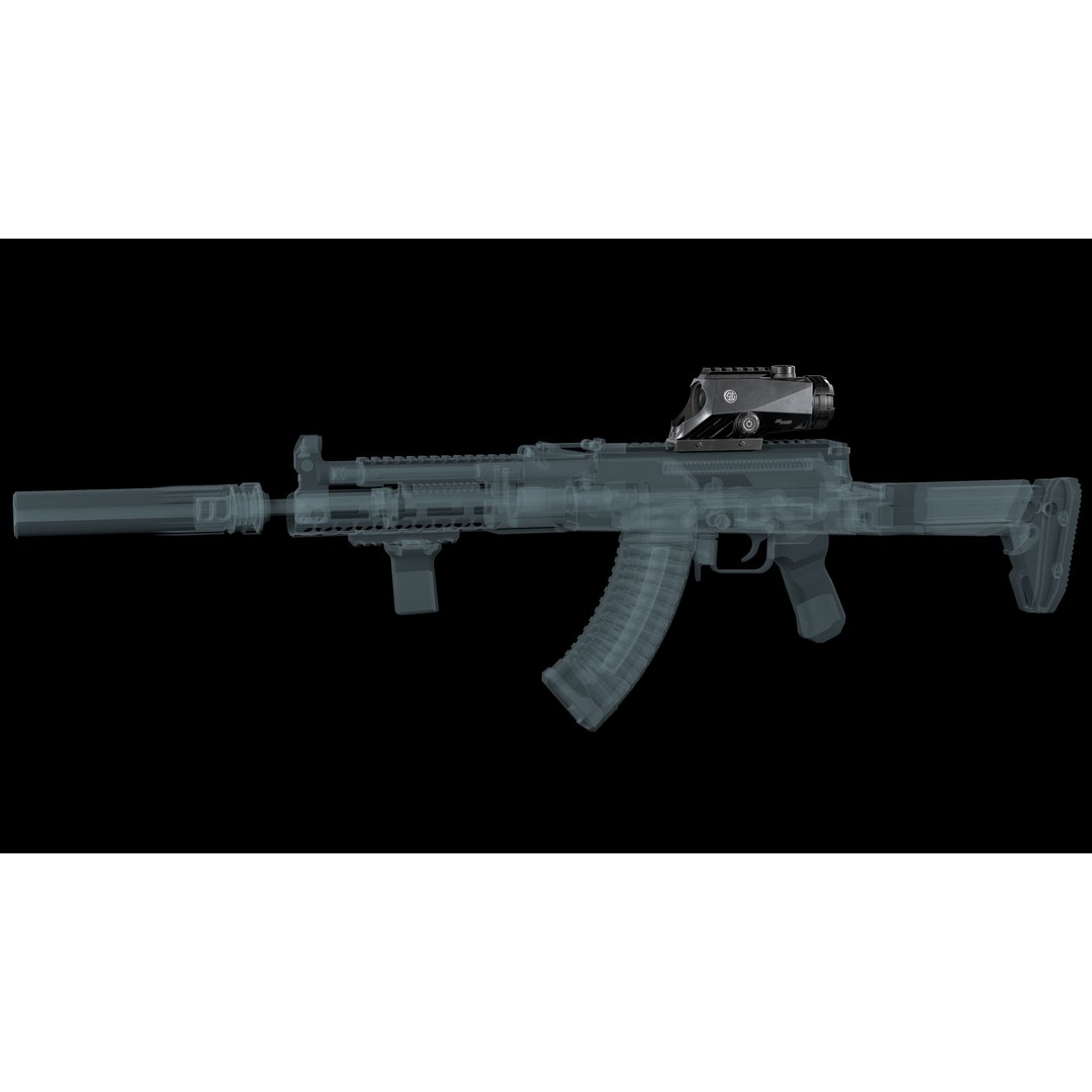 Sig Sauer BRAVO4 3D Model – Low Poly Tactical Rifle Scope, FBX - View 6