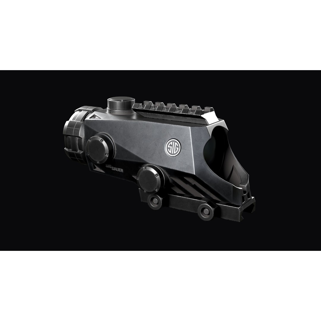 Sig Sauer BRAVO4 3D Model – Low Poly Tactical Rifle Scope, FBX - View 8