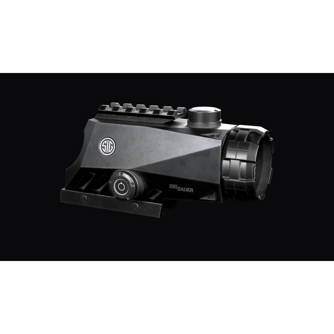 Sig Sauer BRAVO4 3D Model – Low Poly Tactical Rifle Scope, FBX - View 9