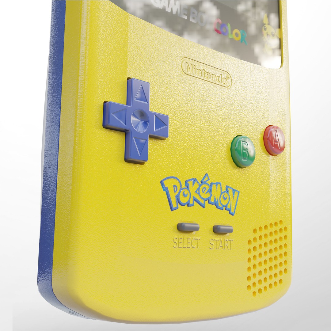 Nintendo Game Boy Color 3D Model – Low Poly Handheld Console, FBX - View 11