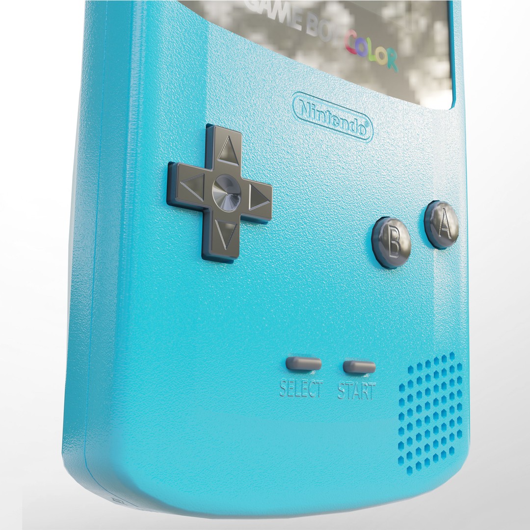 Nintendo Game Boy Color 3D Model – Low Poly Handheld Console, FBX - View 12