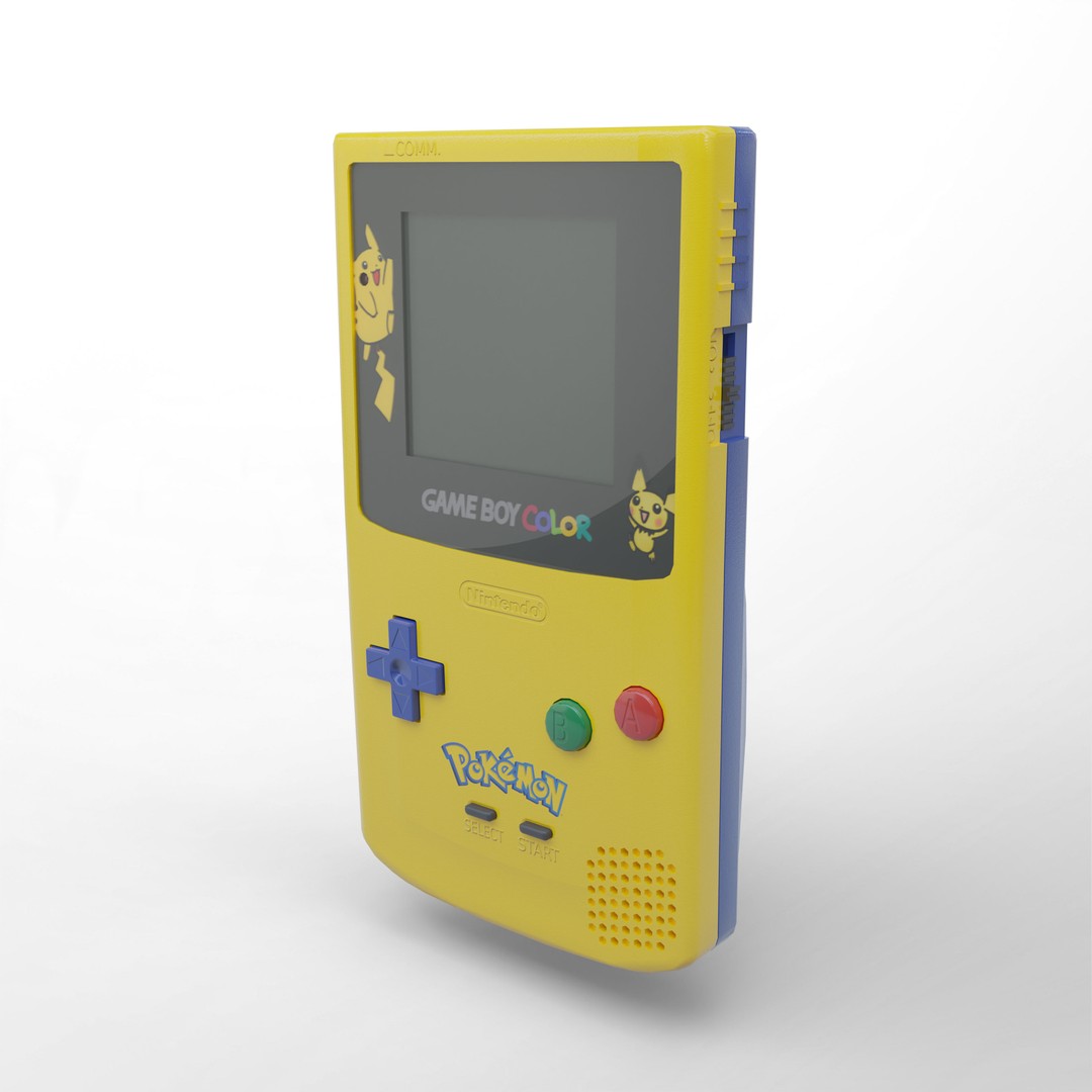 Nintendo Game Boy Color 3D Model – Low Poly Handheld Console, FBX - View 7