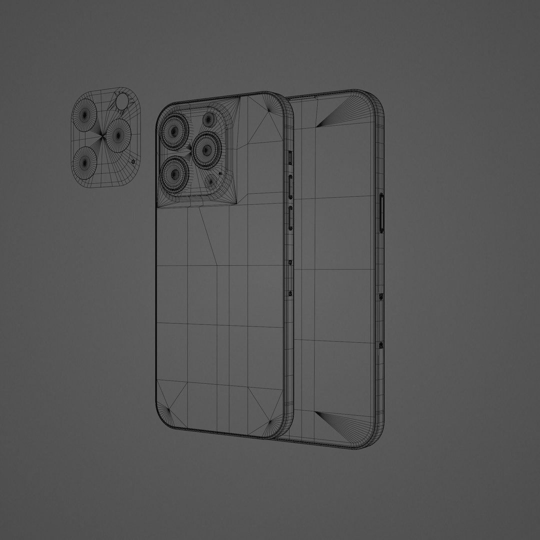 iPhone 14 Pro 3D Model – Low Poly Game Asset, FBX, PBR Textures