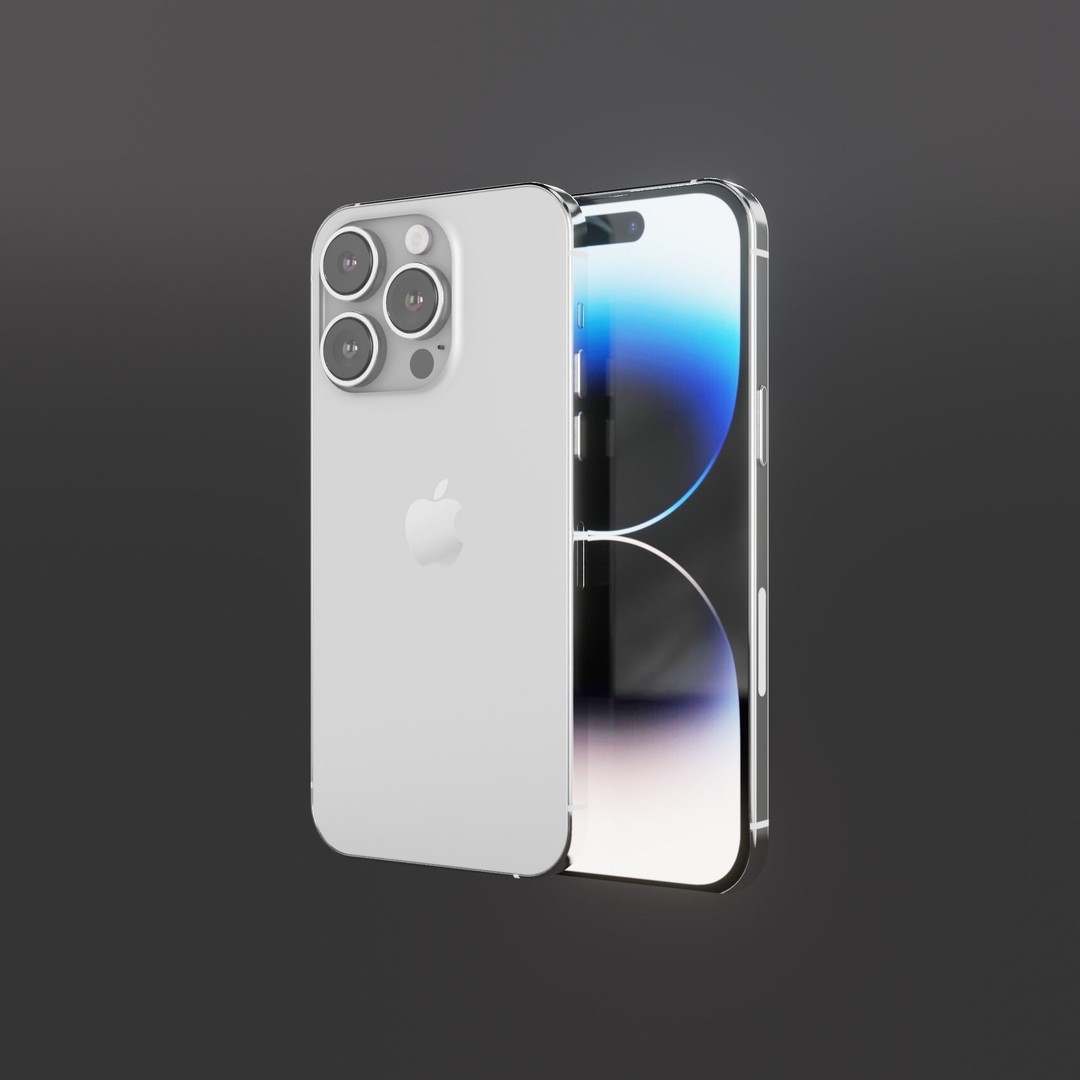 iPhone 14 Pro 3D Model – Low Poly Game Asset, FBX, PBR Textures - View 10