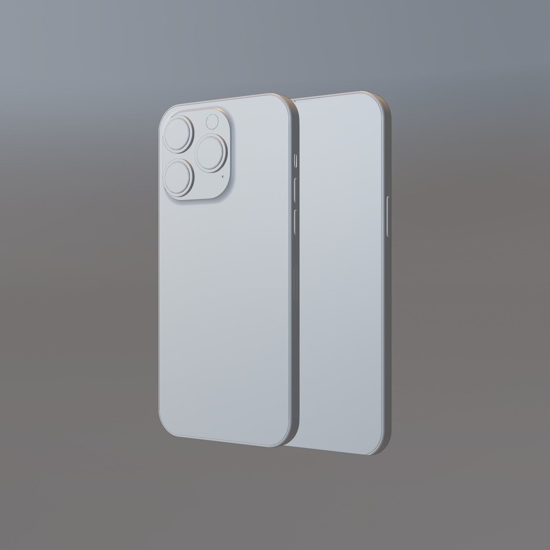 iPhone 14 Pro 3D Model – Low Poly Game Asset, FBX, PBR Textures - View 23