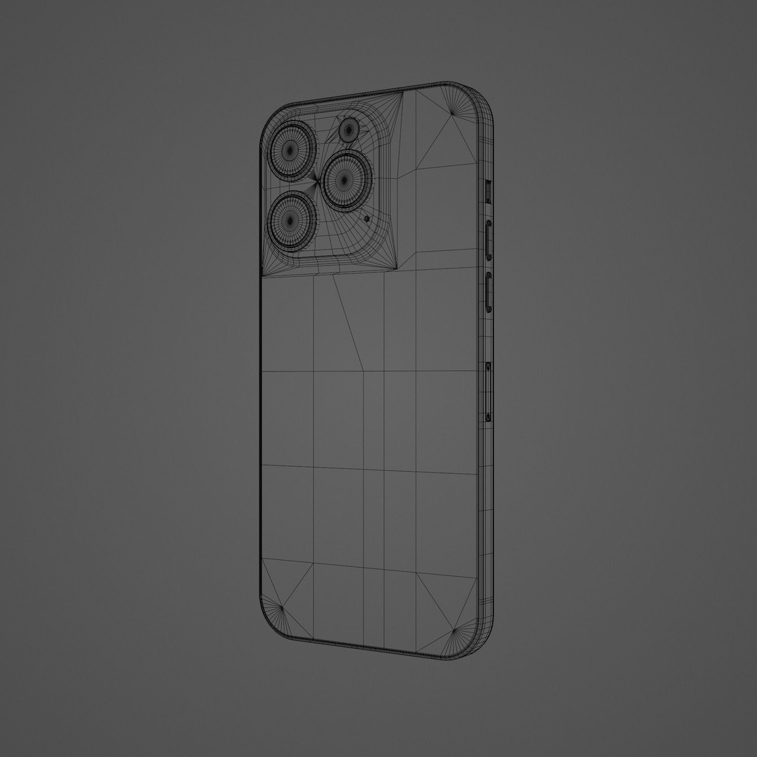 iPhone 14 Pro 3D Model – Low Poly Game Asset, FBX, PBR Textures - View 24