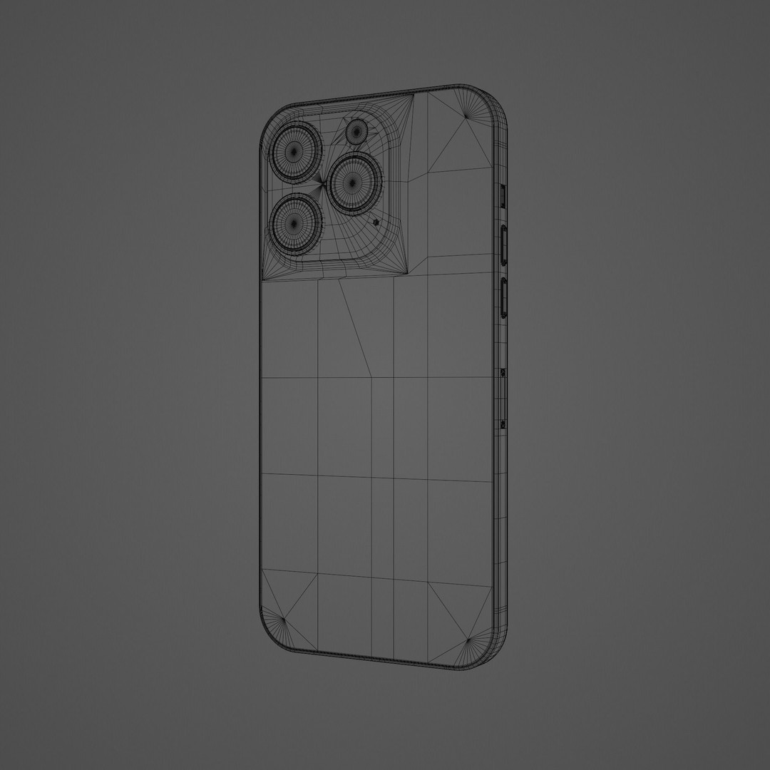 iPhone 14 Pro 3D Model – Low Poly Game Asset, FBX, PBR Textures - View 25