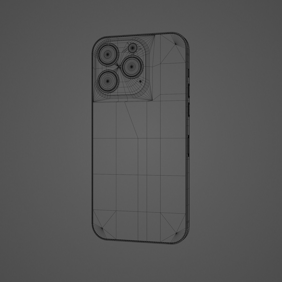 iPhone 14 Pro 3D Model – Low Poly Game Asset, FBX, PBR Textures - View 26