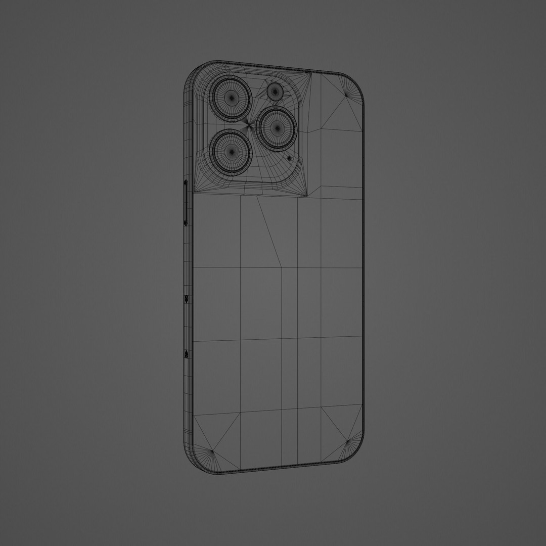 iPhone 14 Pro 3D Model – Low Poly Game Asset, FBX, PBR Textures - View 27