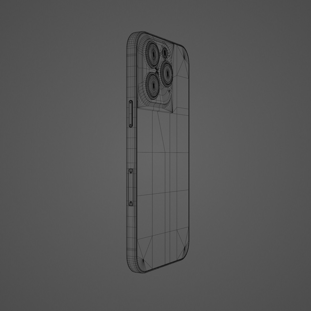 iPhone 14 Pro 3D Model – Low Poly Game Asset, FBX, PBR Textures - View 28